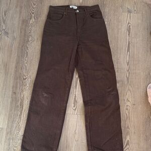 Reformation Val 90’s Mid Rise Straight Jeans in Brown